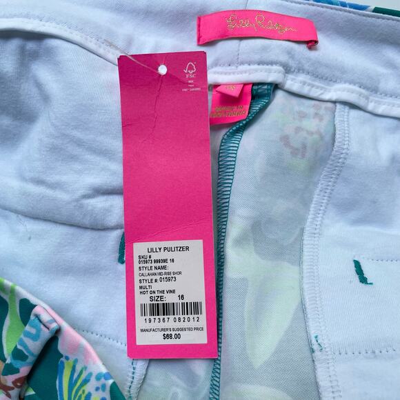 Lilly Pulitzer Callahan Short Mid Rise Hot on the Vine 5" Inseam Size 16 - Picture 8 of 10